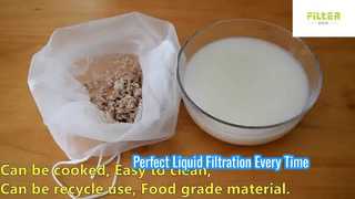 Sacchetto filtro a rete in nylon alimentare per filtrazione di liquidi