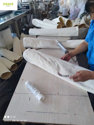 Maniche del filtrante di 500GSM Aramid Nomex con gli ss Ring And High Temperature Glue