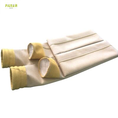 Sacchi filtro in PTFE P84 di dimensioni personalizzate realizzati con tessuto filtrante P84 da 550 GSM per vari sistemi industriali di raccolta e filtrazione della polvere