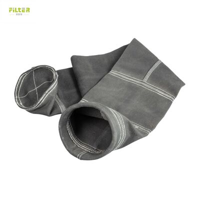 Sacchetti filtri industriali ad alta temperatura realizzati con feltro di poliestere perforato con ago e fondo rinforzato per la raccolta della polvere