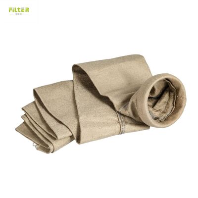 Sacchetti filtri industriali ad alta temperatura realizzati con feltro di poliestere perforato con ago e fondo rinforzato per la raccolta della polvere