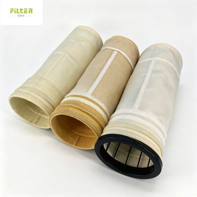 Sacchetto di filtro in fibra di vetro resistente agli acidi per la filtrazione dei gas di combustione dei forni a cemento