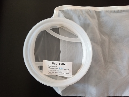 Mesh Liquid Filter Bag di nylon rotondo 300 micron con l'anello di plastica