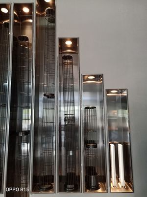 Sacchetto filtro pieghettato stella del poliestere 450GSM 550GSM per i sistemi del collettore di polveri